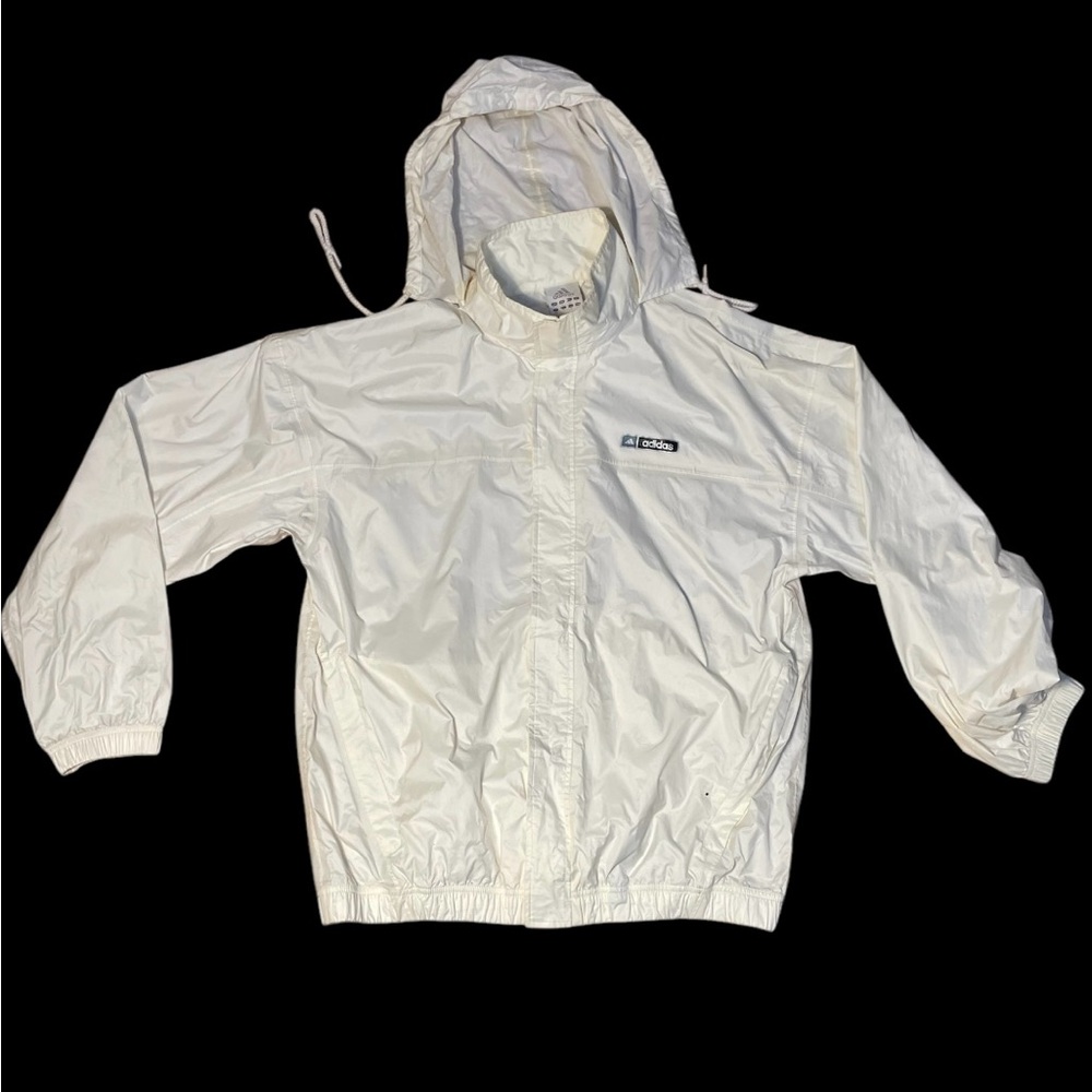 Women’s white adidas windbreaker